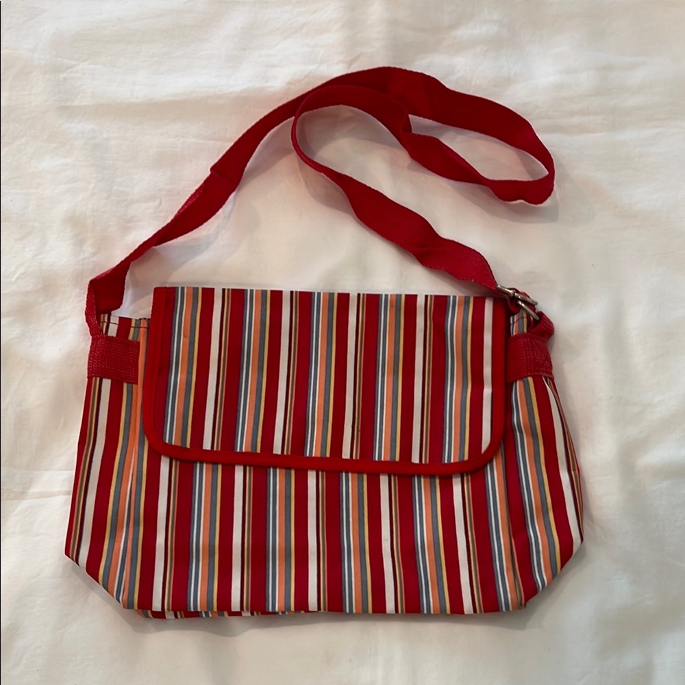 Striped Red Crossbody Bag